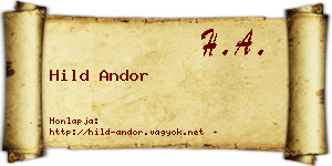 Hild Andor névjegykártya